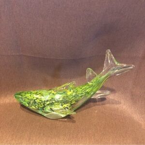 Mid Century Modern Green Art Glass Fish Sculpture / Never used 
STUNNING!